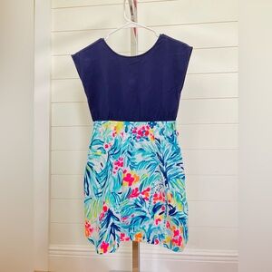 LILLY PULITZER GIRLS DRESS WITH POCKETS IN BLUE PINK OPEN BACK